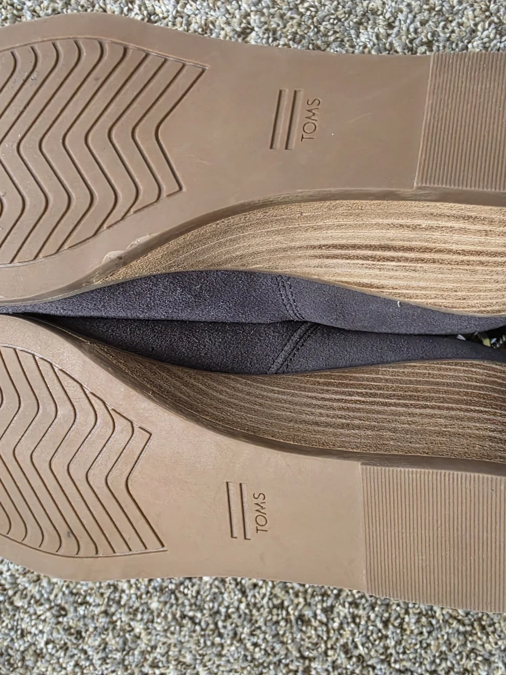 Toms Charcoal Suede Wedge Booties